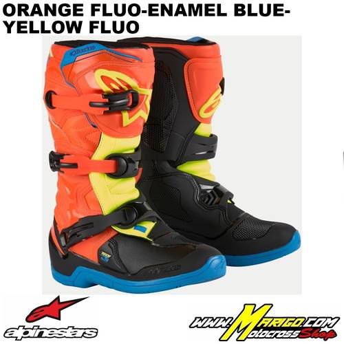 2 - TECH 3S Youth  -  Orange Fluo-Enamel Blue-Yellow Fluo    -    2014024-4755
