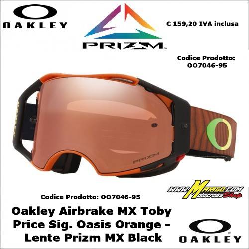 Oakley Airbrake MX Toby Price Sig. Oasis Orange - Lente Prizm MX Black OO7046-95