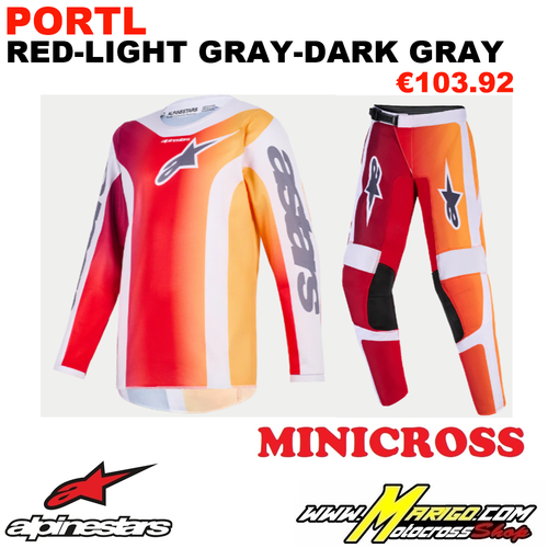 ALPINESTARS  -  FLUID YOUTH  2026  -  PORTL Red-Light Gray-Dark Gray