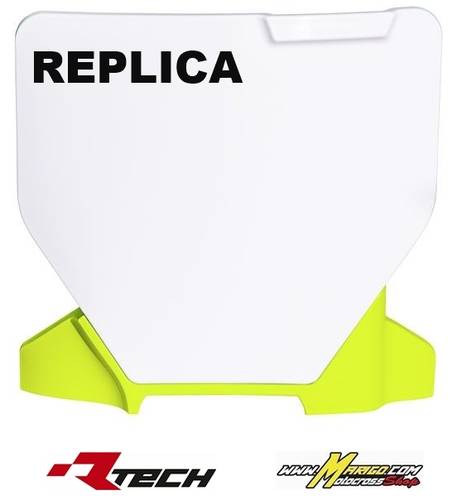 110 -  TABELLA PORTANUMERO ANTERIORE   TC / FC 125-250-300-350-450 2023>2024  cod. R-TBHSQBNGQ23  BIANCO-GIALLO HSQ