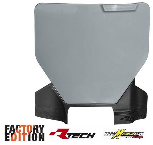 111 -  TABELLA PORTANUMERO ANTERIORE FACTORY   TC / FC 125-250-300-350-450 2023>2024  cod. R-TBHSQGRNR93  GRIGIO QUANTUM-NERO