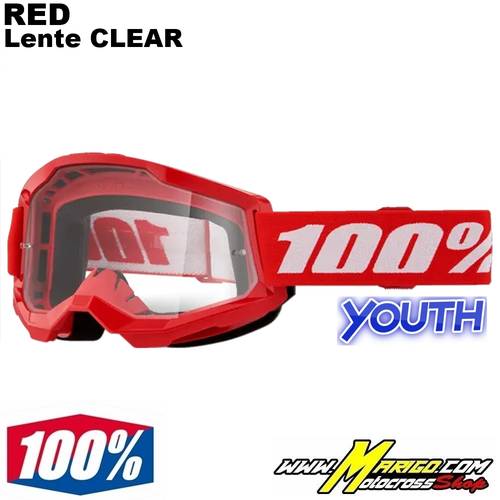 1 - 100% STRATA 2 YOUTH  -  Red  -  Lente Clear  -  26013507 / 50031-00012