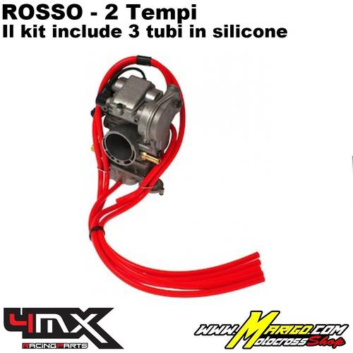 Tubi Sfiato Carburatore 4MX 2 Tempi  -  Rosso    -    CVRD