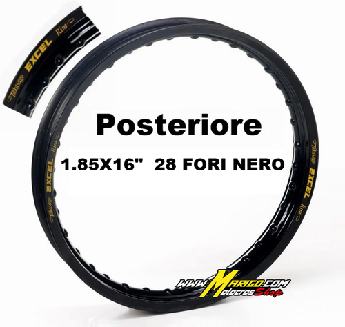 1.85X16"  28 FORI   POSTERIORE  NERO   cod. RKDDK400 / DDK410