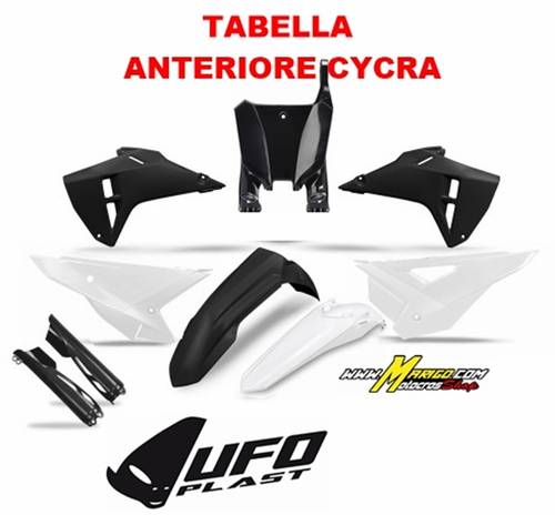 1 - Full Kit Plastiche  con tabella anteriore CYCRA Honda CRF 250R (2025 - 2026) - CRF 450R (2025 - 2026) BIANCO/NERO cod. HOKIT127F CYCRA