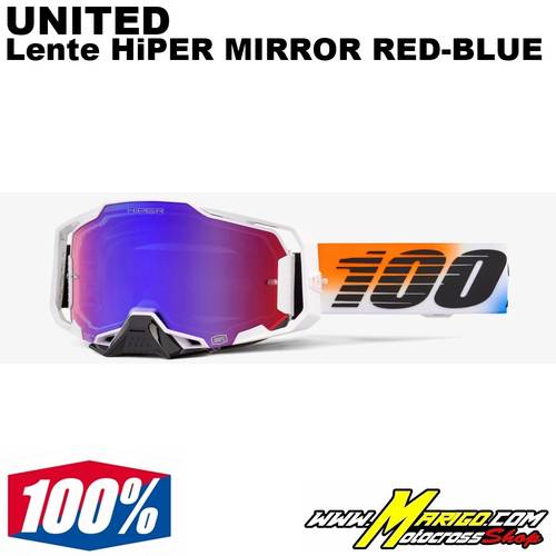 100% ARMEGA  -  UNITED - Lente HiPER Mirror Red-Blue    -    26013958 / 50003-00021