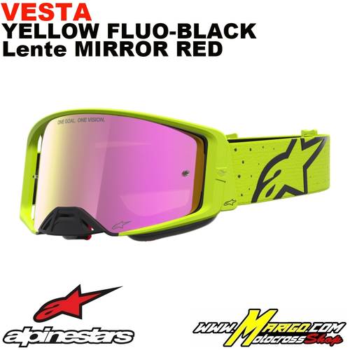 Supertech  -  Vesta Yellow Fluo-Black  -  Lente Mirror Red    -    5100727-5002