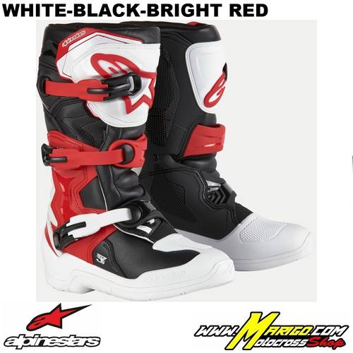 2 - TECH 3S Youth  -  White-Black-Bright Red    -    2014024-2030
