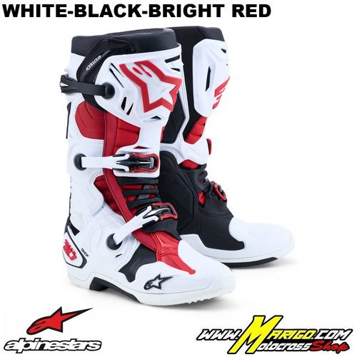 TECH 10  -  White-Black-Bright Red    -    2010020-2030