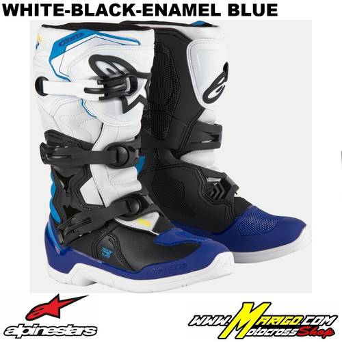 2 - TECH 3S Youth  -  White-Black-Enamel Blue    -    2014024-2179