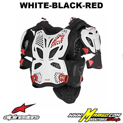 A-10 Full Chest Protector  -  White-Black-Red    -    6700517-213