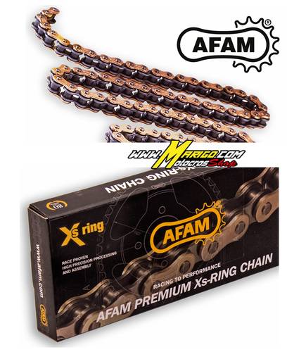 2a - AFAM / XRR3 - Enduro CHAIN  Carico di Rottura 3600 KG   cod. A520XRR3118G    Xs ring - Colore oro	125-600 cc. Enduro professionale