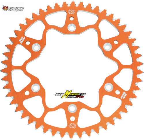1b - Corona 7075 Racing MX Motomaster KTM 50 2014 - 2026 ARANCIO  Alluminio 7075-T6 passo 415