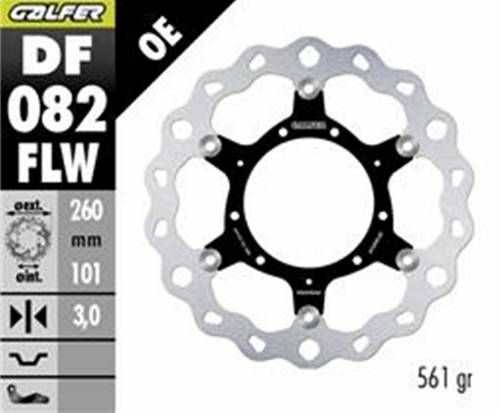 1 - Codice DF082FLW DISCO FLOTTANTE (ACCIAIO INOX) 260X3MM HONDA CR 125-250-500 2015- (ANTERIORE)