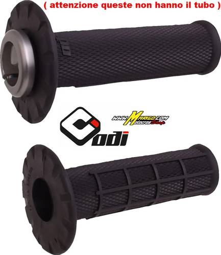 1 - Manopole universali ODI GRIP UNIVERSAL LOCK ON HALF WAFFLE BLK/BLK cod. 06303312 / H21UHWB ( attenzione queste non hanno il tubo gas )
