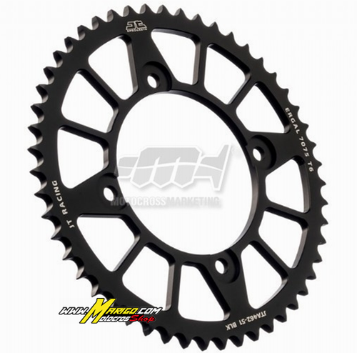 1c - Corone in ergal JT - RACELITE    KAWASAKI KX80 - KX85 1983 - 2026 Alluminio 7075-T6 Passo 420  cod. JTA461.51N