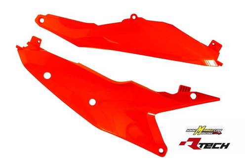 140 - TABELLE LATERALI PORTANUMERO  KTM 2023/2024   ARANCIO NEON  cod.  R-FIKTMAN0023