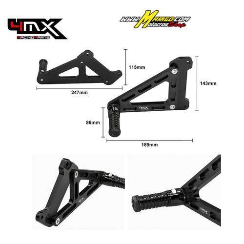Kit pedane passeggero 4MX KTM SX/SXF 23-25 ​​EXC/EXC-F 24-25  cod. 4MX-FPP01-BK