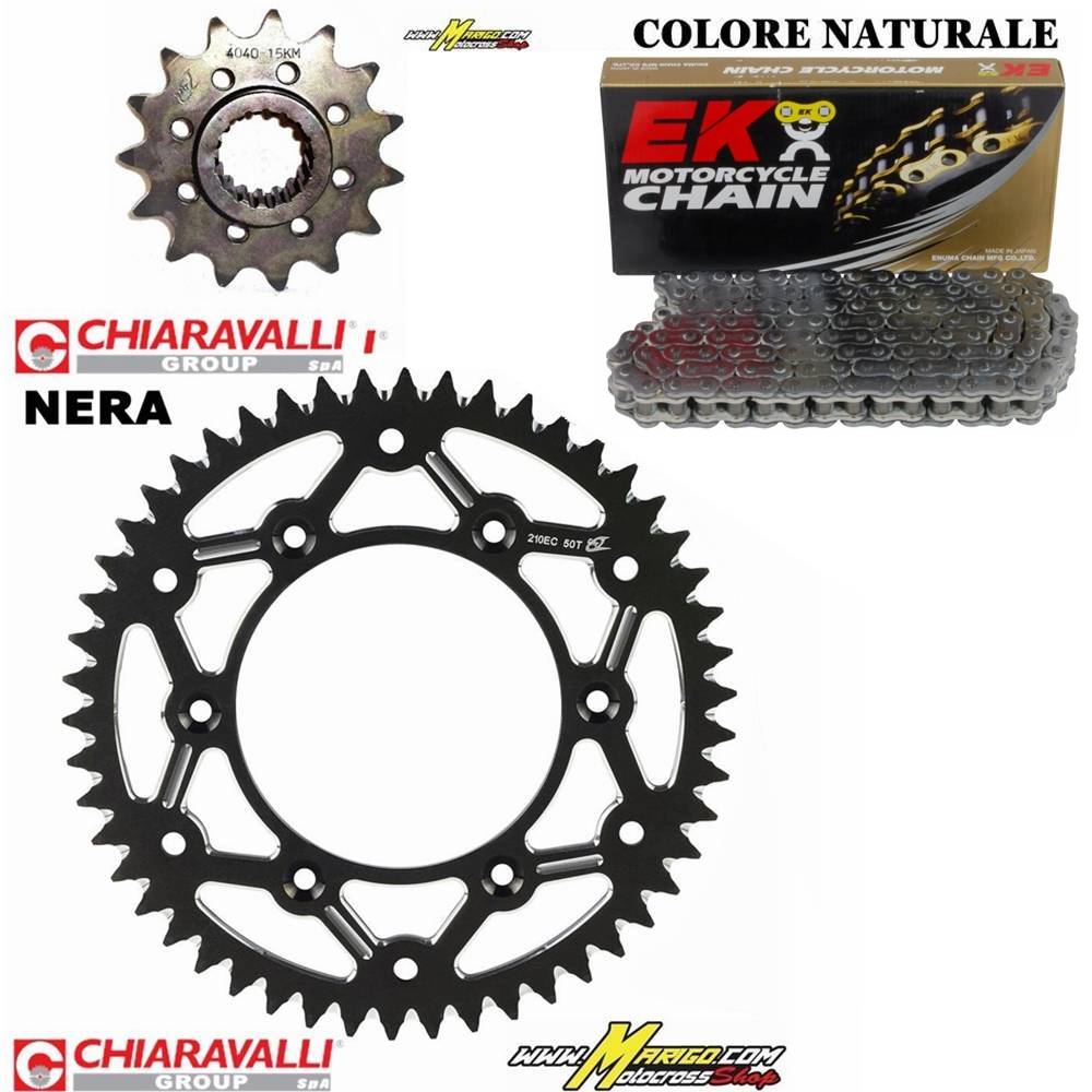 KIT TRASMISSIONE COMPLETO  CHIARAVALLI  HONDA  CRF 450 2002/2022  # corona NERA  catena MRD6 NERA #