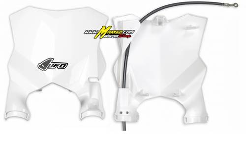 4ca - Portanumero Stadium con protezione forcelle KXF 250 2017 - 2026   KXF 450 2016 - 2026  cod. KA04746 047 BIANCO