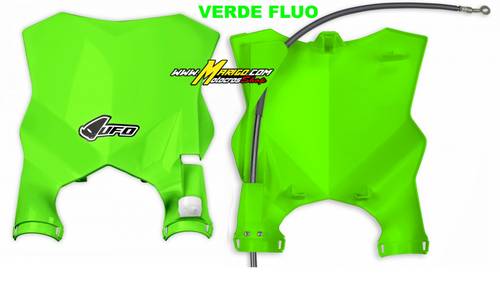 4ca - Portanumero Stadium con protezione forcelle KXF 250 2017 - 2026   KXF 450 2016 - 2026  cod. KA04746 AFLU VERDE FLUO
