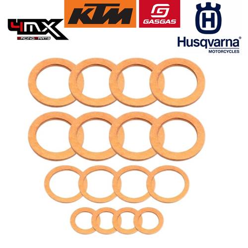 g - CONFEZIONE DI RONDELLA PER TAPPO DI SCARICO IN BRONZO 4MX KTM/HUSQVARNA/GASGAS  cod. 4MX-DPW