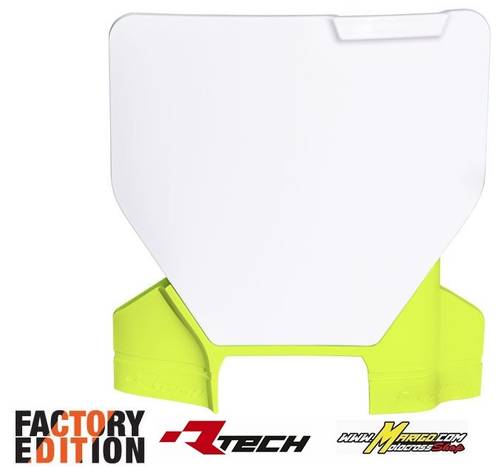111 -  TABELLA PORTANUMERO ANTERIORE FACTORY   TC / FC 125-250-300-350-450 2023>2024  cod. R-TBHSQBNGQ93  BIANCO-GIALLO HSQ