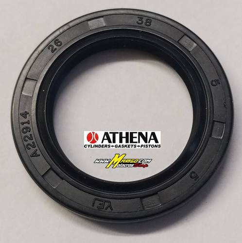 4d - 26x38x5 mm  YZ 125 1987 - 2004  Paraolio con Esterno in Gomma   in NBR con un Labbro di Tenuta, un Labbro Parapolvere e Molla Cod. M730901939010 - cod. OEM YAMAHA  9310226042